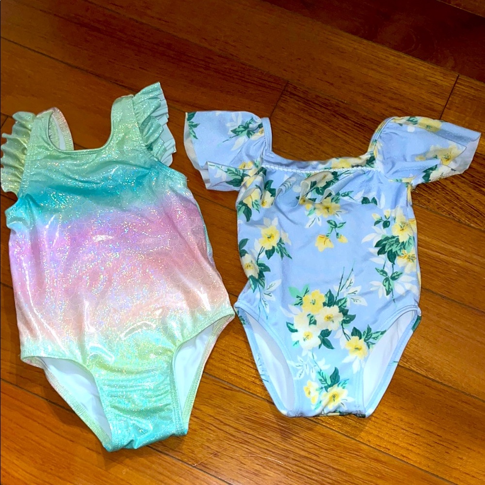 Janie and Jack swim bathing suit baby girl Ruffle mermaid old navy 6 12 mo